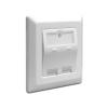 Delock Keystone Wall Outlet - Wanddose - weiß, RAL 9010 - 2 Ports