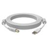 Vergoldete Anschlüsse - Ferritkern an einem Ende - Bandbreite 480 Mbps - über 65 Prozent Abdeckung geflochtene Abschirmung - USB-A (m) zu USB-B (m) - Außendurchmesser 4,8 mm - 28+24 AWG - 5 m - weiß