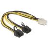 Delock - Stromkabel - 8-poliger PCIe Power (6+2) (M) zu 6-poliges PCIe Power (W) - 30 cm