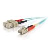 C2G LC-SC 10Gb 50 / 125 OM3 Duplex Multimode PVC Fiber Optic Cable (LSZH) - Netzwerkkabel - SC multi-mode (M) zu LC Multi-Mode (M) - 30 m - Glasfaser - Duplex - 50 / 125 Mikrometer - OM3 - halogenfrei - Aquamarin