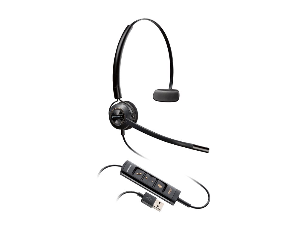 Poly EncorePro 545 - EncorePro 500 series - Headset - On-Ear - konvertierbar - kabelgebunden - USB-A - Schwarz - Zertifiziert für Skype für Unternehmen - Replaces Poly SKU 218277-01