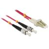 Delock - Netzwerkkabel - ST multi-mode (M) zu LC Multi-Mode (M) - 3 m - Glasfaser - 50 / 125 Mikrometer - OM4 - halogenfrei - violett
