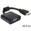 Delock - Videoadapter - HD-15 (VGA) weiblich zu HDMI männlich - 25.5 cm - Schwarz