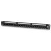 Eaton Tripp Lite Series 24-Port Cat6 Cat5 Patch Panel Feed Through Rackmount 568A / B RJ45 1URM TAA - Patch Panel - geeignet für Wandmontage - CAT 6 - Schwarz - 1U - 48.3 cm (19") - 24 Ports
