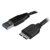 StarTech.com 50cm schlankes SuperSpeed USB 3.0 A auf Micro B Kabel - St / St - USB 3.0 Anschlusskabel - Schwarz - USB-Kabel - Micro-USB Typ B (M) zu USB Typ A (M) - USB 3.0 - 50 cm - geformt - Schwarz - für P / N: S2510BU33PW, S251BMU3FP, S251BRU33, SLSO