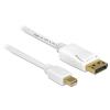Delock - DisplayPort-Kabel - DisplayPort (M) zu Mini DisplayPort (M) - 5 m - weiß