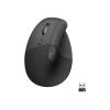 Logitech Lift for Business - Vertikale Maus - ergonomisch - Für Linkshänder - 6 Tasten - kabellos - Bluetooth, 2.4 GHz - Logitech Logi Bolt USB-Receiver - Graphite