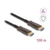 Delock - High Speed - HDMI-Kabel - HDMI männlich zu HDMI männlich - 100 m - Hybrid Kupfer / Kohlefaser - Schwarz - Active Optical Cable (AOC), Support von 8K 60 Hz, Metallarmierung, bis zu 48 Gbps Datentransferrate
