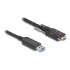Delock - USB-Kabel - USB Typ A (M) zu 24 pin USB-C (M) schraubbar - USB 2.0 - 5 m - Active Optical Cable (AOC), USB 3.2 Gen 2 (bis zu 10 GBit / s) - Schwarz