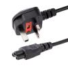StarTech.com 1 m GB Laptop Ladekabel,  BS 1363 auf C5, 2,5A 250V, 18AWG, Notebook / Laptop Ersatzstromkabel, UK Laptop Netzteil Stromkabel, Kleeblatt / Mickey Mouse Netzkabel (PXTNB3SUK1M) - Stromkabel - IEC 60320 C5 zu BS 1363 (M) - Wechselstrom 250 V