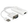 Delock - Video- / Audio-Adapter - USB, 15 pin D-Sub (DB-15) männlich zu HDMI weiblich - 25 cm - weiß