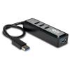 Eaton Tripp Lite series Portable 4-Port USB 3.0 SuperSpeed Mini Hub with Built In Cable - Hub - 4 x SuperSpeed USB 3.0 - Desktop