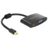 Delock - Videoadapter - DisplayPort (M) zu HD-15 (VGA), HDMI (W) - 18 cm - Schwarz