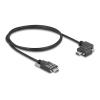Delock - USB-Kabel - 24 pin USB-C (M) gerade zu 24 pin USB-C (M) links / rechts abgewinkelt - USB 2.0 - 3 A - 1 m - Daumenschrauben, unterstützt Power Delivery 3.0, USB-C Power Delivery (60 W) - Schwarz