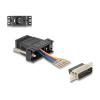 Delock Assembly Kit - Serieller Adapter - 15 pin D-Sub (DB-15) (M) schraubbar zu RJ-12 (6-polig) (W) - einzeln zuweisbare serielle Schnittstelle - Schwarz