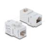 Delock Keystone Modul Kupplung RJ45 Buchse zu Buchse Cat.6A 90 grad gewinkelt Kunststoff UTP weiß