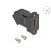 Delock - HDMI Verlängerungsadapter - HDMI weiblich Paneel montierbar zu HDMI weiblich gewinkelt - Schwarz - unterstützt 8K 60 Hz (7680 x 4320), Keystone-Buchse