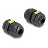 Delock - Cable gland (M12) - IP68 staub- und wasserdicht, mit Belüftung - Tiefschwarz (RAL 9005) (Packung mit 2)