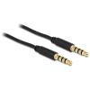 Delock - Headset-Kabel - 4-poliger Mini-Stecker männlich zu 4-poliger Mini-Stecker männlich - 2 m - abgeschirmt - Schwarz