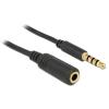 Delock - Headset-Erweiterungskabel - 4-poliger Mini-Stecker männlich zu 4-poliger Mini-Stecker weiblich - 1 m - Schwarz