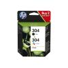 HP 304 - 2er-Pack - pigmentiertes Schwarz, Farbe (Cyan, Magenta, Gelb) - original - Tintenpatrone - für AMP 130, Deskjet 26XX, 37XX, ENVY 50XX