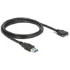 Delock - USB-Kabel - Micro-USB Typ B (M) zu USB Typ A (M) - USB 3.0 - 1 m - Daumenschrauben - Schwarz