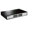 Switch / D-Link DGS-1016D / E / unmanaged / 16x 10 / 100 / 1000TX / Auto-Uplink MDI-II / -X / QoS / dlink green / schwarz / lüfterlos / inkl. 48,3cm (19")-Kit