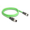 Delock M12 Kabel A-kodiert 8 Pin Stecker zu Buchse PUR (TPU) 1 m