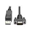 Eaton Tripp Lite Series DisplayPort 1.2 to VGA Active Adapter Cable (DP with Latches to HD15 M / M), 3 ft. (0.9 m) - Videokabel - DisplayPort (M) zu HD-15 (VGA) (M) - 91 cm - aktiv, eingerastet - Schwarz