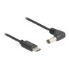 Delock - Stromkabel - 24 pin USB-C (M) zu Gleichstromstecker 5,5 x 2,1 mm (M) gewinkelt - 5 V - 1 A - 1.5 m - Schwarz