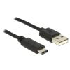 Delock - USB-Kabel - 24 pin USB-C (M) zu USB (M) - USB 2.0 - 1 m - Schwarz