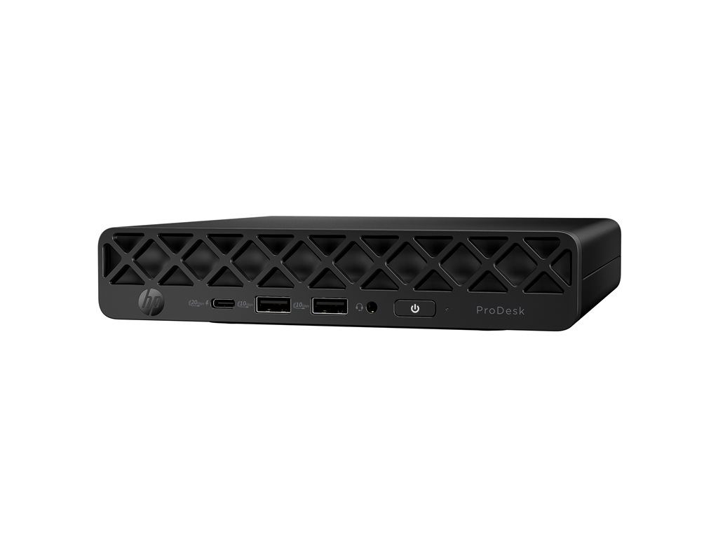 HP ProDesk 4 G1i AI - Mini - Core Ultra 7 265T - RAM 16 GB - SSD 512 GB - NVMe - Intel Graphics - 1GbE, Wi-Fi 6E, Bluetooth 5.3 - WLAN: 802.11a / b/g / n/ac / ax (Wi-Fi 6E), Bluetooth 5.3 - Win 11 Pro - Monitor: keiner - Tastatur: Deutsch - tiefschwarz -