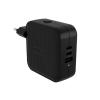 Targus HyperJuice - Netzteil - GaN - 70 Watt - QC 3.0, Power Delivery 3.0 + PPS - 3 Ausgabeanschlussstellen (USB, 2 x USB-C) - Schwarz
