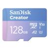SanDisk Creator - Flash-Speicherkarte (microSDXC-an-SD-Adapter inbegriffen) - 128 GB - A2 / Video Class V30 / UHS-I U3 - microSDXC UHS-I