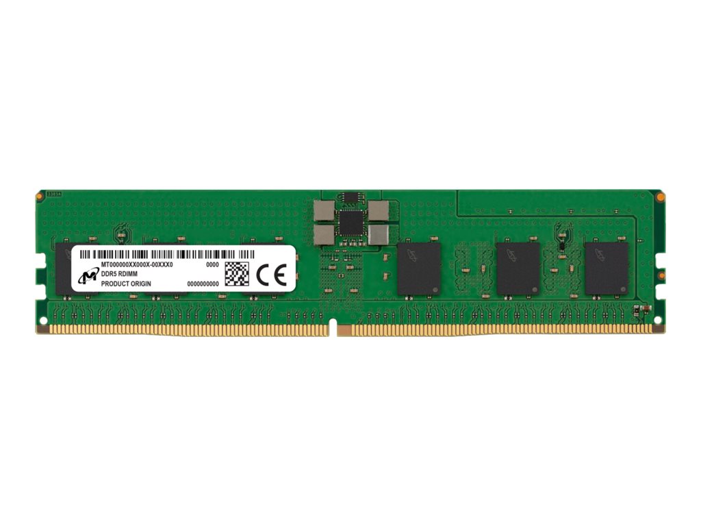 Micron - DDR5 - Modul - 16 GB - DIMM 288-PIN - 6400 MHz / PC5-51200 - CL52 - 1.1 V - registriert - ECC - grün