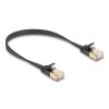 Delock RJ45 Netzwerkkabel Cat.6A Stecker zu Stecker mit robuster Rastnase und Cat.7 Rohflachbandkabel U / FTP 0,3 m schwarz