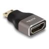 Delock HDMI Adapter Mini-C Stecker zu A Buchse 8K 60 Hz grau Metall