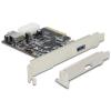 Delock PCI Express x4 Card > 1 x external + 1 x internal SuperSpeed USB 10 Gbps (USB 3.1, Gen 2) - USB-Adapter - PCIe 3.0 x4 Low-Profile - USB 3.1 x 1 + USB 3.1 (intern) x 1