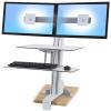 WORKFIT-S, DUAL SIT-STAND, WORKSURFACE & LARGE KYBD TRAY, BRIGHT WHITE
