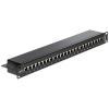 Delock - Patch Panel - CAT 6 - RJ-45 X 24 - Schwarz - 1U - 48.3 cm (19")