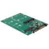 Delock Converter SATA 22 Pin > 1 x M.2 NGFF + 1 x mSATA - Laufwerksschachtadapter - 2,5" auf mSATA / M.2-Standard (6,4 cm auf mSATA / M.2-Standard)