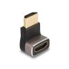 Delock HDMI Adapter Stecker zu Buchse 90 grad unten gewinkelt 8K 60 Hz grau Metall