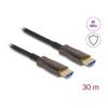 Delock - High Speed - HDMI-Kabel - HDMI männlich zu HDMI männlich - 30 m - Hybrid Kupfer / Kohlefaser - Schwarz - Active Optical Cable (AOC), Support von 8K 60 Hz, Metallarmierung, bis zu 48 Gbps Datentransferrate