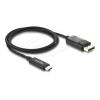 Delock - Adapterkabel - USB-C (M) zu DisplayPort (M) - DisplayPort 1.2 - 1 m - Unterstützung für 4K60Hz (3840 x 2160), DP Alt-Modus Unterstützung - Schwarz