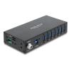 Delock - Hub - industriell, 5 Gbps, mit 8kV ESD-Schutz - 7 x SuperSpeed USB 3.0 - an DIN-Schiene montierbar, wandmontierbar