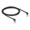 Delock - Patch-Kabel - RJ-45 (M) nach oben angewinkelt zu RJ-45 (M) nach oben angewinkelt - 2 m - 4.5 mm - S / FTP - CAT 6a - geschirmt, halogenfrei - Schwarz