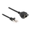 Delock - Netzwerkverlängerungskabel - RJ-50 (M) zu RJ-50 (W) - 25 cm - S / FTP - ohne Haken - Schwarz