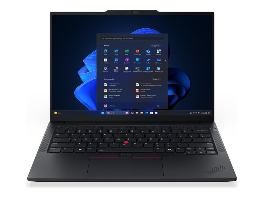Lenovo ThinkPad E14 Gen 7 21T0 - 180°-Scharnierdesign - AMD Ryzen 5 220 / 3.2 GHz - Win 11 Pro - Radeon 740M - 16 GB RAM - 512 GB SSD TCG Opal Encryption 2, NVMe - 35.6 cm (14") IPS 1920 x 1200 - Wi-Fi 6E, Bluetooth - Schwarz - kbd: Deutsch - mit 1 J