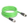 Delock M12 Kabel X-kodiert 8 Pin Stecker zu Buchse PUR (TPU) 2 m