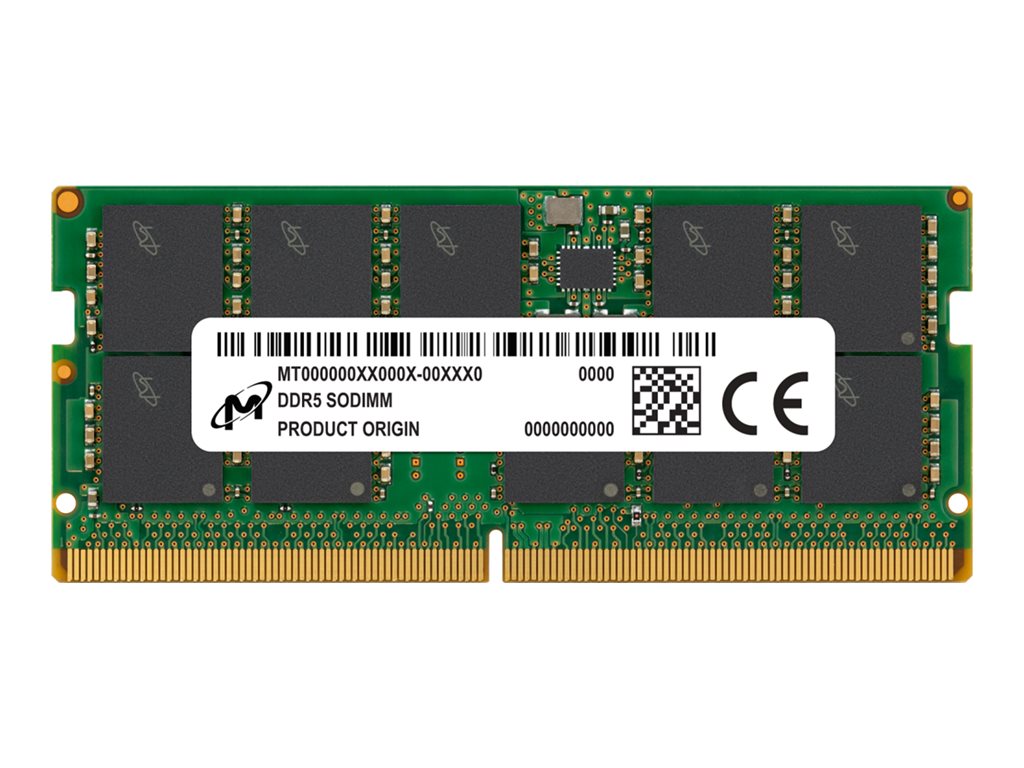 Micron - DDR5 - Modul - 16 GB - SO DIMM 262-PIN - 5600 MHz / PC5-44800 - CL46 - registriert - ECC